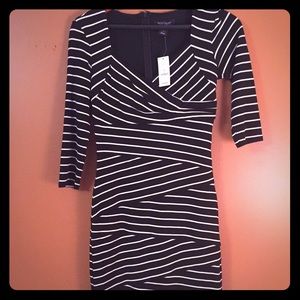 NWT WHBM Instantly Slimming B&W striped dress